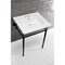 Fauceture KVPB25227W4MB 25-Inch Console Sink with Brass Legs (4-Inch, 3 Hole), White/Matte Black KVPB25227W4MB - alternate 2